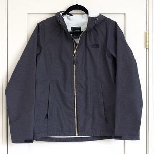 The North Face Dryvent Grey Rain Jacket Gold Accent